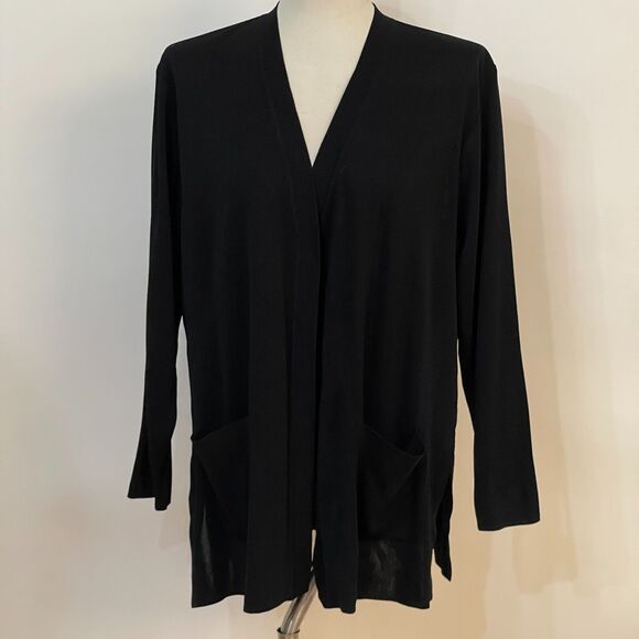 Exclusively Misook Cardigan Top X-Large Black - Picture 1 of 8